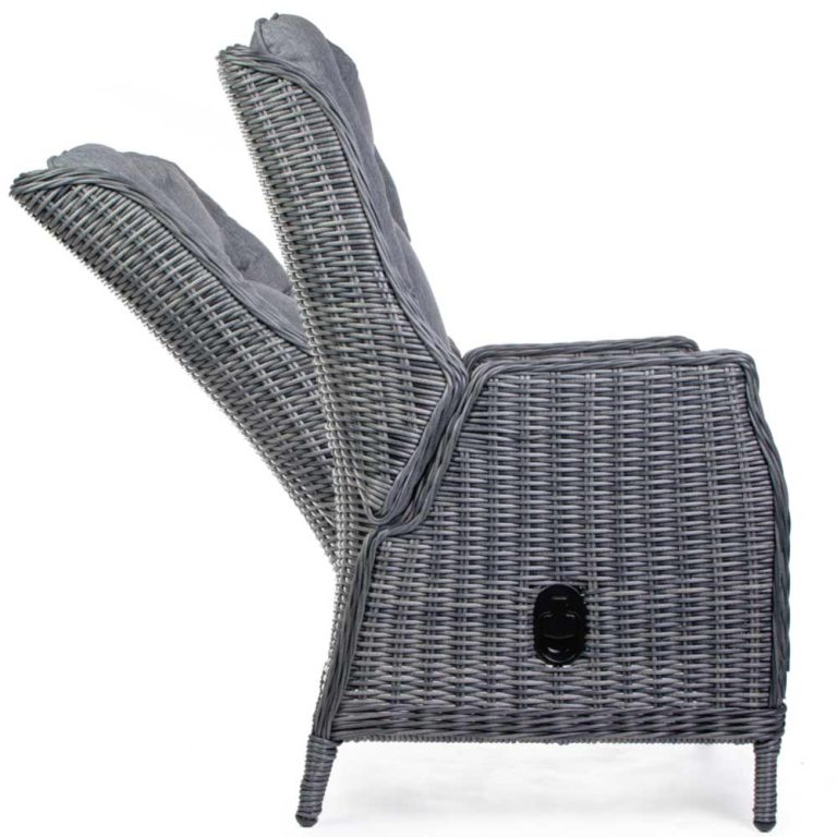 Papagayo Table Grey 100 + 4 Reclining Armchairs