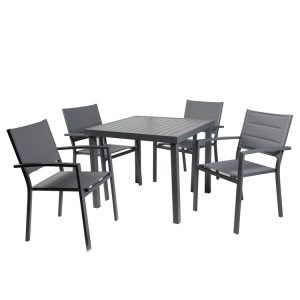 Solar Grey Table 90 + 4  Solar Chairs