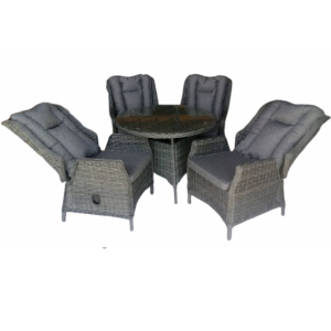 Mesa Papagayo Redonda 100 + 4 Sillones Reclinables