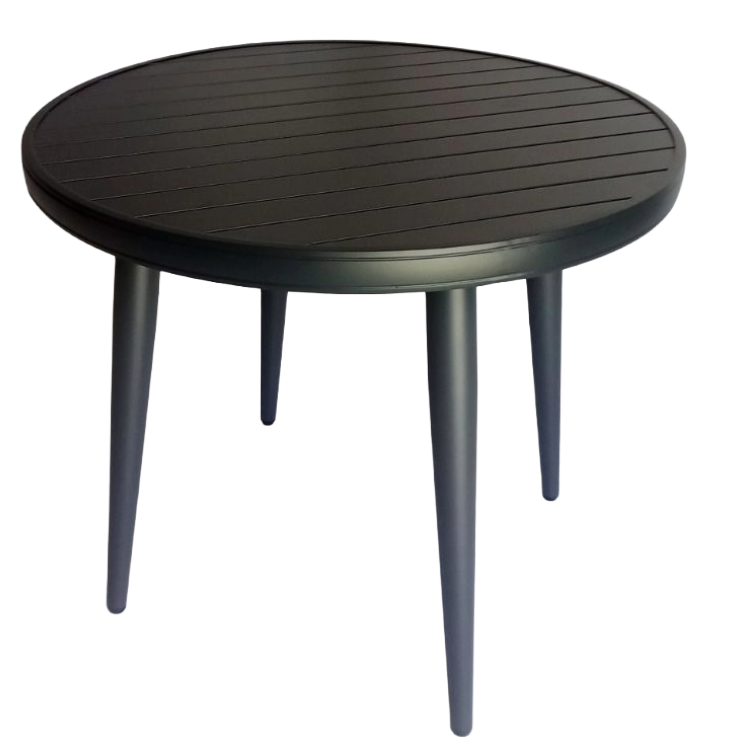 Canarias Round Aluminium Table 90  +  4 Canarias Aluminium Chairs