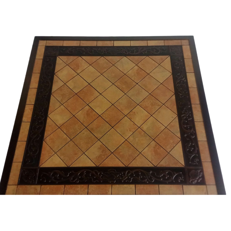 Canarias Terracota Aluminum Copper Table 90 + 4 Canarias Aluminum Plus Chairs