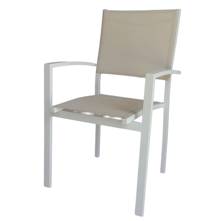 Mesa Canarias Marino Aluminio  Blanca+ 4 Sillas Canarias