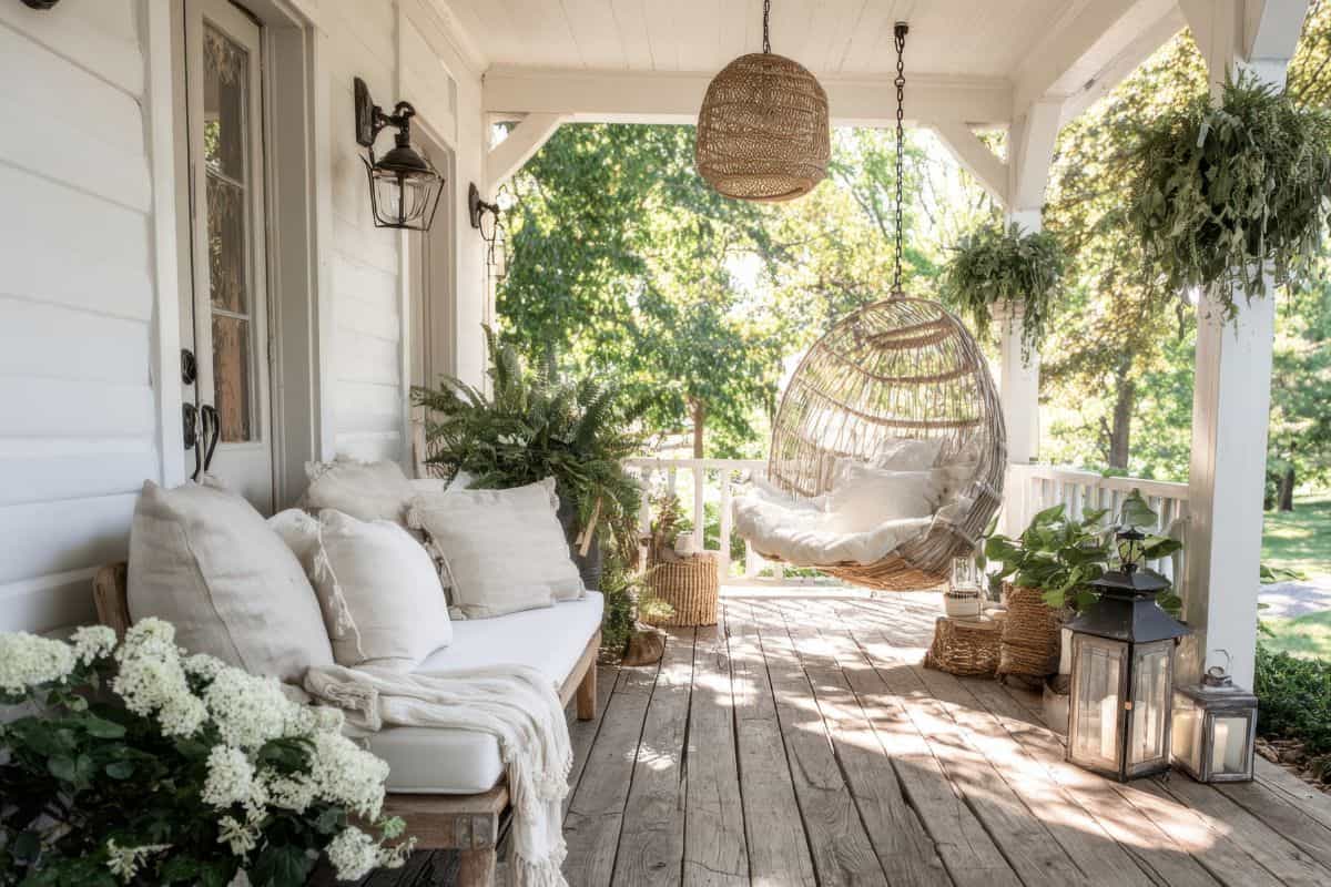 decoracion porche jardin