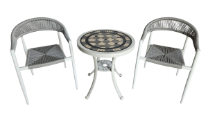 Canarias Marino White Table (19) + 2 Verano Chairs