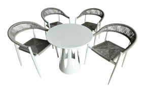 Summer White Table (31) + 4 Verano Chairs
