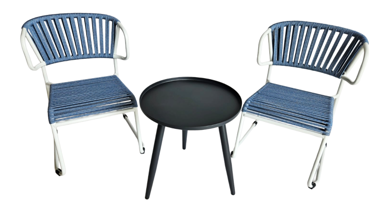 Pool Side Table (28) + 2 Indigo Chairs